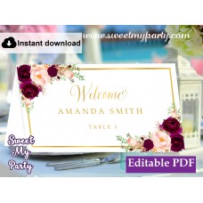 Burgundy Escort Cards template,Maroon Place Cards template,(61c) Burgundy Escort Cards template,Maroon Place Cards template,(61c)